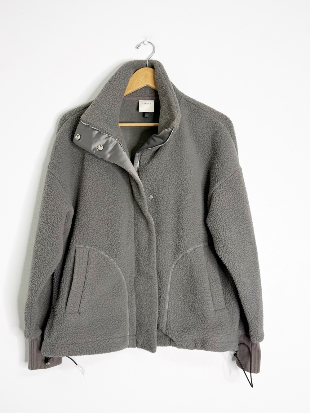 Varley Mayland Fleece Jacket Gray Size Small High Neck